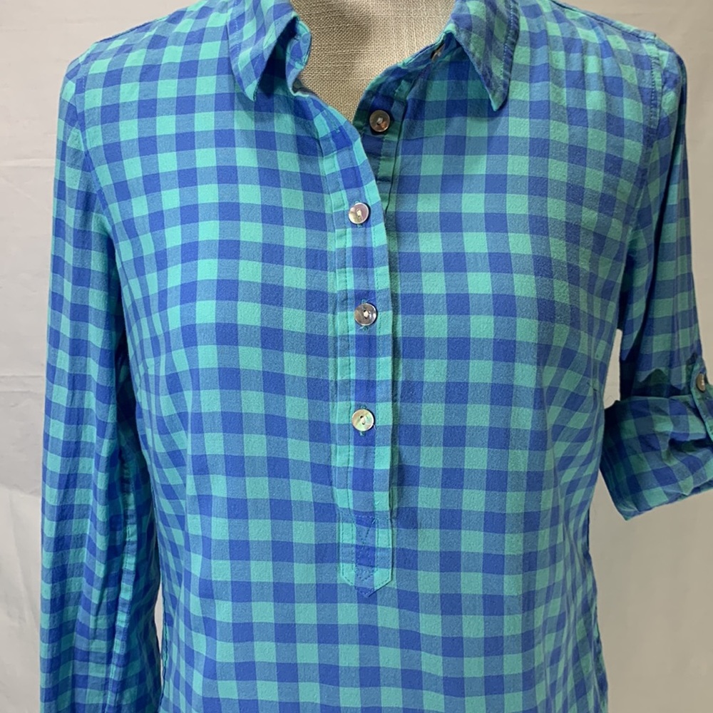 Vineyard Vines Half Button Down Pullover Blue/Gre… - image 2